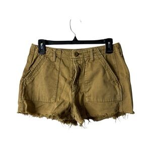 American Eagle Mustard Yellow Raw Hem Shorts